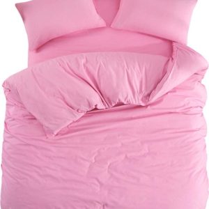 Růžové povlečení na dvoulůžko/prodloužené s prostěradlem/4dílné 200x220 cm Classic – Mila Home