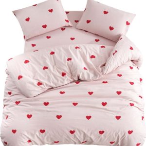 Růžové povlečení na jednolůžko/prodloužené s prostěradlem/3dílné 160x220 cm Red Heart – Mila Home