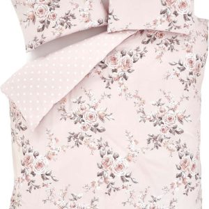 Prodloužené růžové povlečení na dvoulůžko 230x220 cm Canterbury Floral – Catherine Lansfield