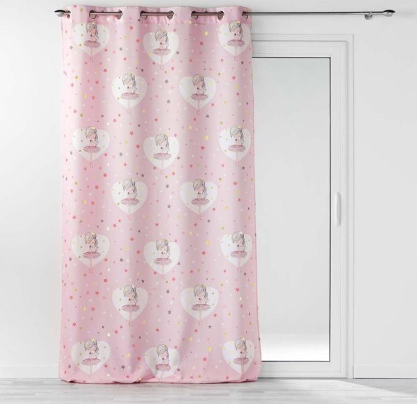 Růžový dětský závěs 140x260 cm Petite Etoile – douceur d'intérieur
