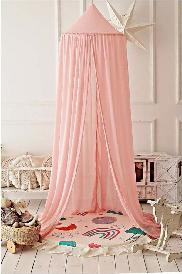 Růžový šifonový baldachýn – Mila Home