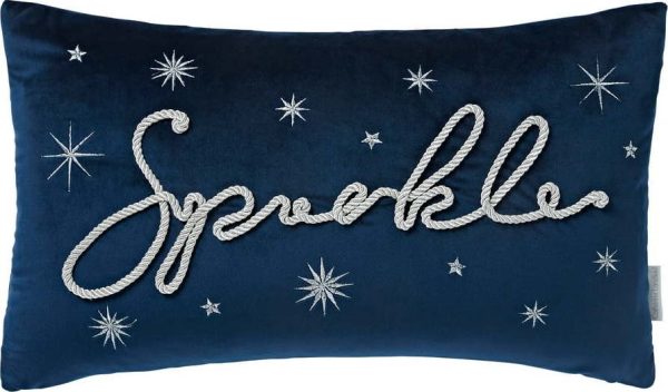 Sametový dekorační polštář s vánočním motivem 30x50 cm Sparkle – Catherine Lansfield