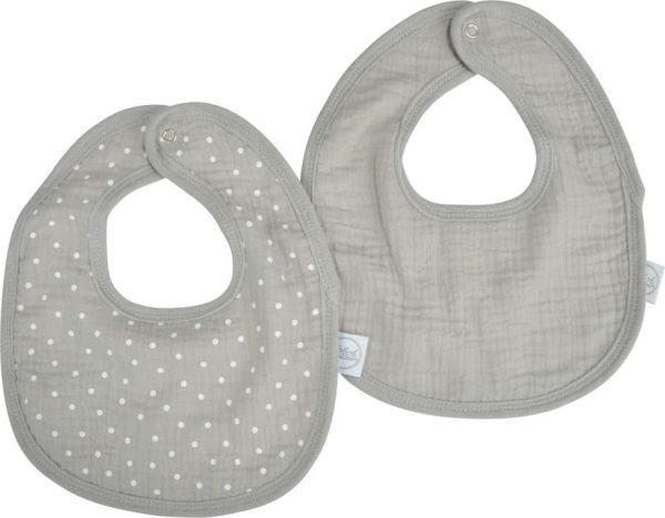 Šedé mušelínové bryndáky v sadě 2 ks – Bébé Douceur