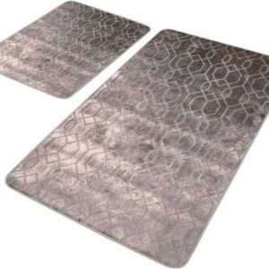 Šedé sametové koupelnové předložky v sadě 2 ks 60x100 cm – Mila Home