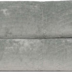 Šedozelený sametový prošívaný přehoz 230x260 cm – Ixia