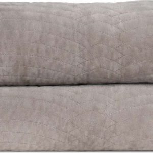 Šedý sametový prošívaný přehoz 230x260 cm – Ixia