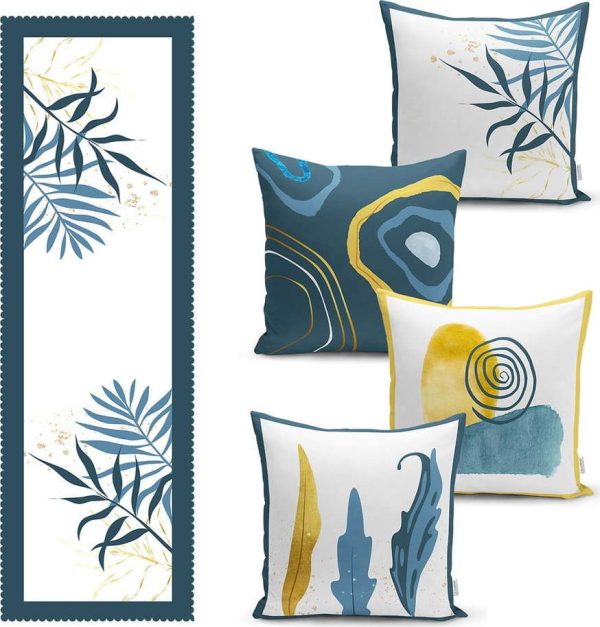 Set 4 ks povlaků na polštář a běhounu na stůl – Mila Home