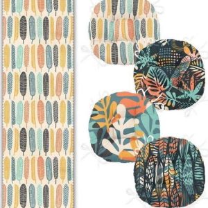 Set podsedáků a běhounu 5 ks Long Leaves – Mila Home