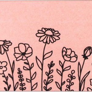 Světle růžová koupelnová předložka z křemeliny 39x60 cm Floral Lines – Artsy Doormats