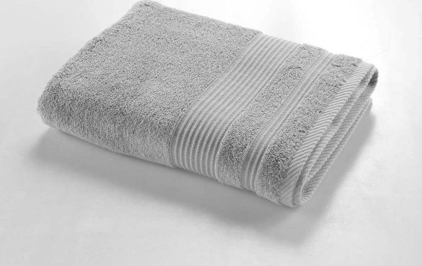 Světle šedá froté bavlněná osuška 70x130 cm Tendresse – douceur d'intérieur