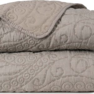Taupe prošívaný přehoz 180x260 cm – Ixia