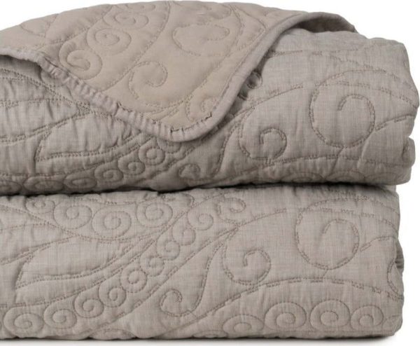 Taupe prošívaný přehoz 180x260 cm – Ixia