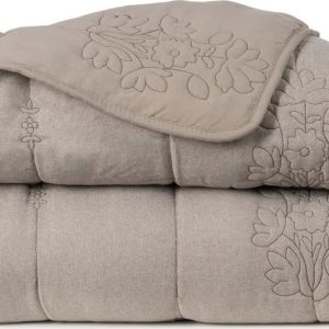 Taupe prošívaný přehoz 240x260 cm – Ixia