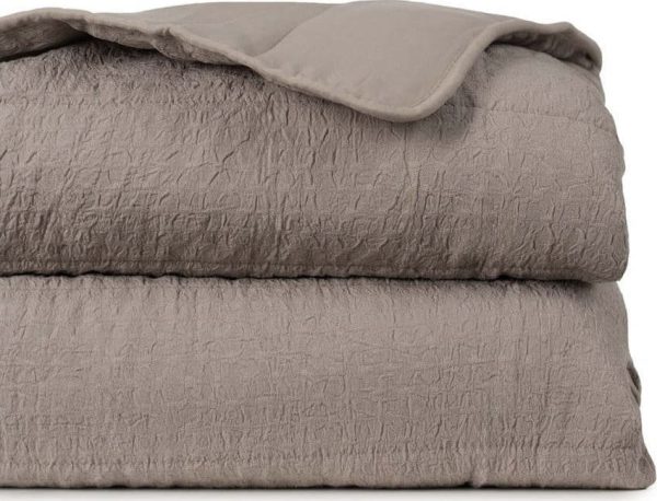 Taupe prošívaný přehoz 240x260 cm – Ixia