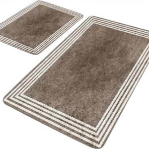 Taupe sametové koupelnové předložky v sadě 2 ks 60x100 cm – Mila Home