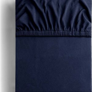 Tmavě modré napínací prostěradlo jersey 160x200 cm Amber – Restilo