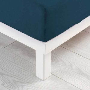Tmavě modré napínací prostěradlo jersey 90x190 cm Jersy – douceur d'intérieur