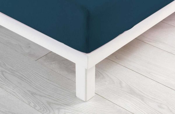 Tmavě modré napínací prostěradlo jersey 90x190 cm Jersy – douceur d'intérieur