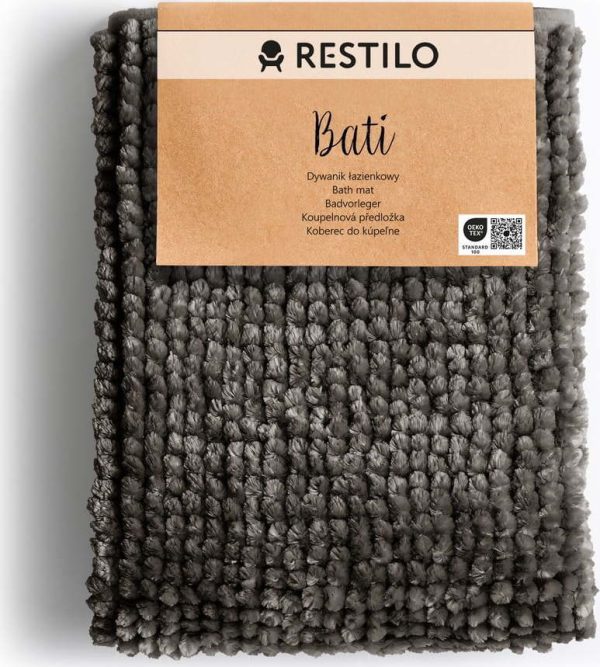 Tmavě šedá koupelnová předložka 50x70 cm Bati – Restilo