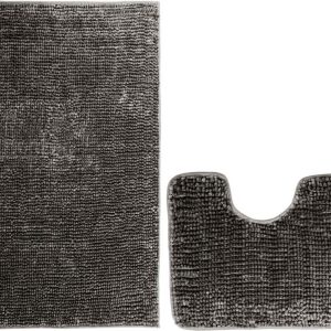 Tmavě šedé WC koupelnové předložky v sadě 2 ks 80x50 cm Bati – Restilo