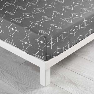 Tmavě šedé napínací bavlněné prostěradlo 140x190 cm Aristide – douceur d'intérieur
