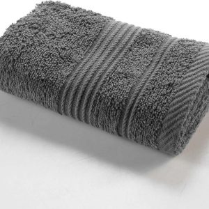 Tmavě šedý froté bavlněný ručník 30x50 cm Tendresse – douceur d'intérieur