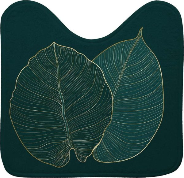 Tmavě zelená WC koupelnová předložka 45x45 cm Jade – douceur d'intérieur