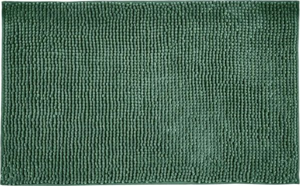Tmavě zelená textilní koupelnová předložka 50x80 cm Chenille – Allstar
