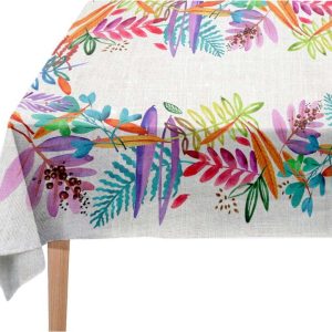 Ubrus s příměsí lnu Madre Selva Floral