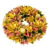Věnec z dřevěných květů 30 cm, hořčicová - Image 3