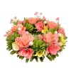Věnec z dřevěných květů s perličkami 30 cm - Image 2