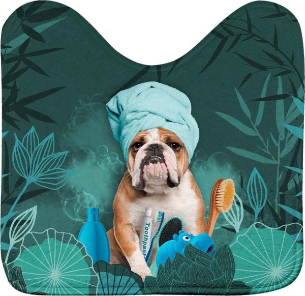 Zelená WC koupelnová předložka 45x45 cm Doggy zen – douceur d'intérieur