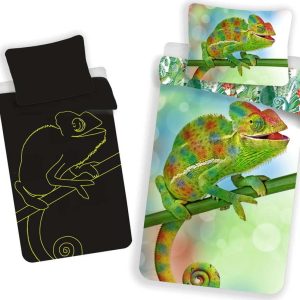 Zelené bavlněné dětské povlečení se svítícím efektem na jednolůžko 140x200 cm Chameleon – Jerry Fabrics