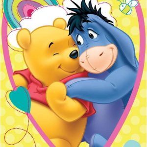 Žlutá bavlněná dětská osuška 70x140 cm Winnie the Pooh "Smile" – Jerry Fabrics