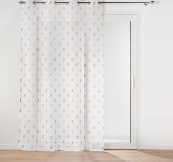 Žluto-bílá voálová záclona 140x240 cm Geokid – douceur d'intérieur