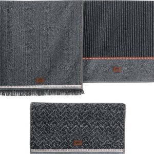 Antracitové ručníky v sadě 3 ks 50x90 cm Denim – Foutastic