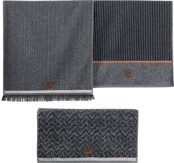 Antracitové ručníky v sadě 3 ks 50x90 cm Denim – Foutastic