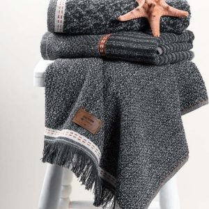 Antracitové ručníky v sadě 3 ks 50x90 cm Denim – Foutastic