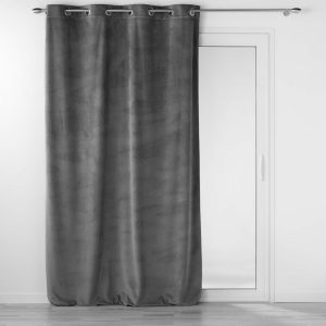 Antracitový sametový závěs 140x260 cm Velouriane – douceur d'intérieur