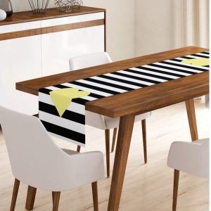 Běhoun na stůl 45x140 cm Black Stripes – Minimalist Cushion Covers