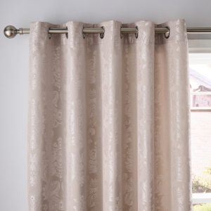Béžové damaškové závěsy v sadě 2 ks 229x229 cm Damask Jacquard – Catherine Lansfield