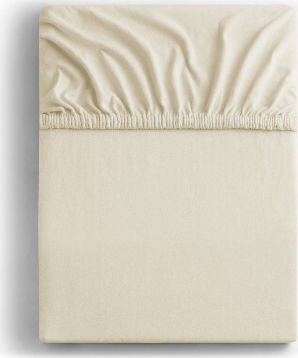 Béžové napínací prostěradlo jersey 180x200 cm Amber – Restilo