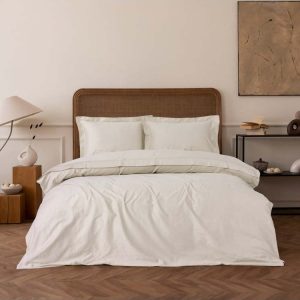 Béžové povlečení na dvoulůžko/prodloužené z bavlněného saténu 240x220 cm Elegant – Mijolnir
