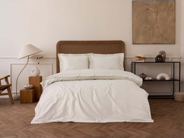 Béžové povlečení na dvoulůžko/prodloužené z bavlněného saténu 240x220 cm Elegant – Mijolnir