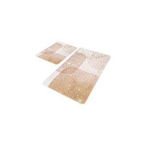 Béžové sametové koupelnové předložky v sadě 2 ks 60x100 cm – Mila Home