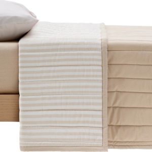 Béžový prošívaný přehoz z Bio bavlny 180x240 cm Sini – Kave Home