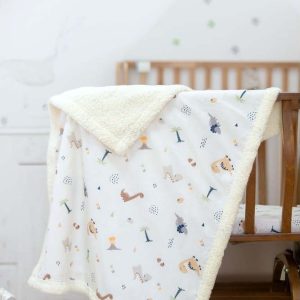 Bílá dětská deka z bavlny Renforcé 75x100 cm Dinozor – Mijolnir