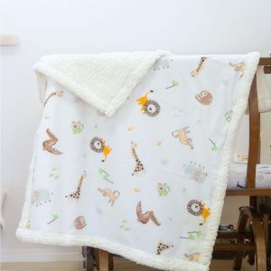 Bílá dětská deka z bavlny Renforcé 75x100 cm Jungle – Mijolnir