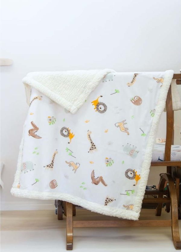 Bílá dětská deka z bavlny Renforcé 75x100 cm Jungle – Mijolnir
