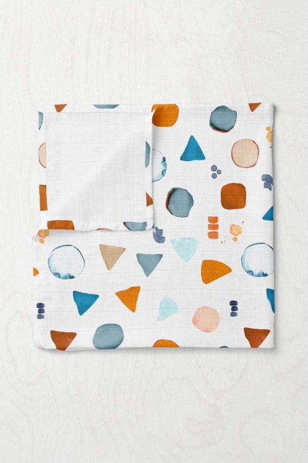 Bílá mušelínová dětská deka 75x100 cm Geo – Mijolnir